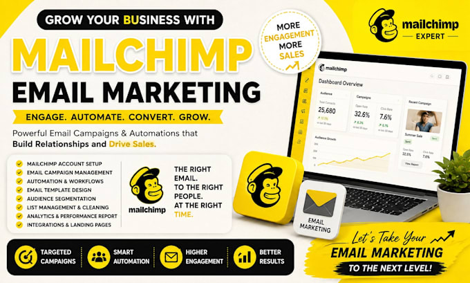 setup mailchimp email campaigns, automation and templates