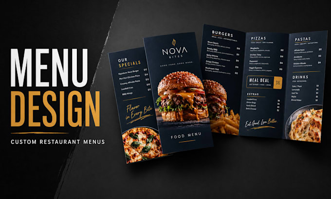 design a custom restaurant food menu