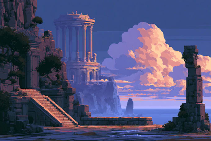 create custom pixel art backgrounds and game scenes
