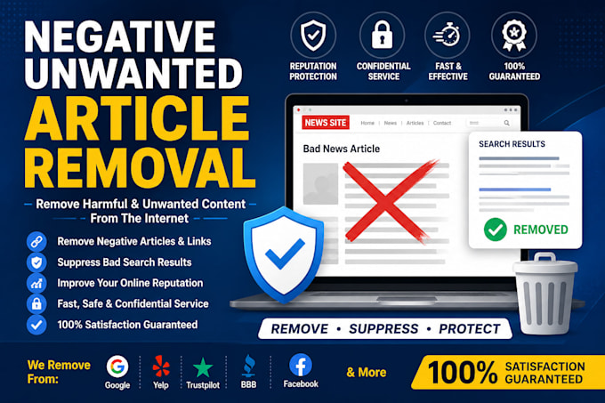 remove unwanted negative defamatory false articles and links from google search