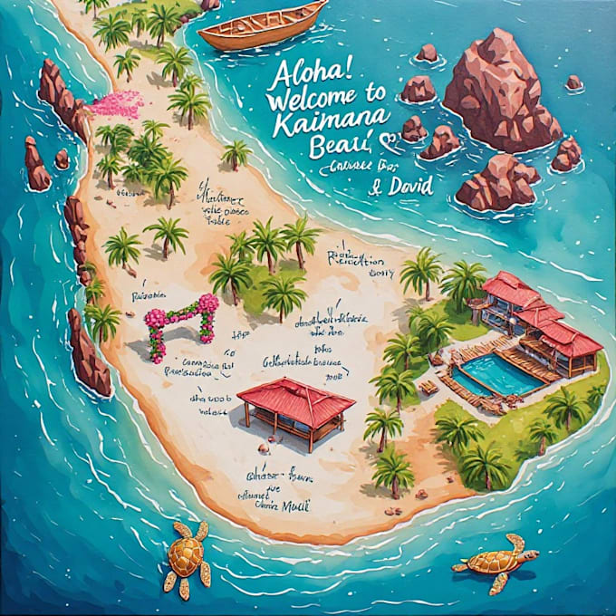 illustrate a custom wedding venue and event map