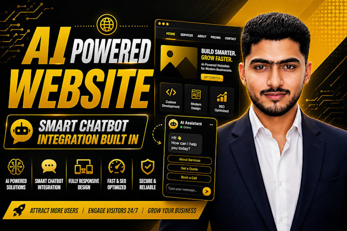 develop a custom website with smart ai chatbot integration