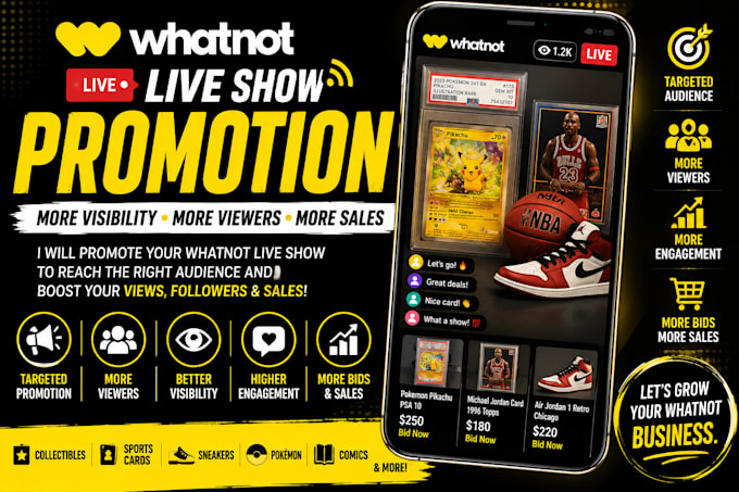 promote your whatnot live show to increase views followers