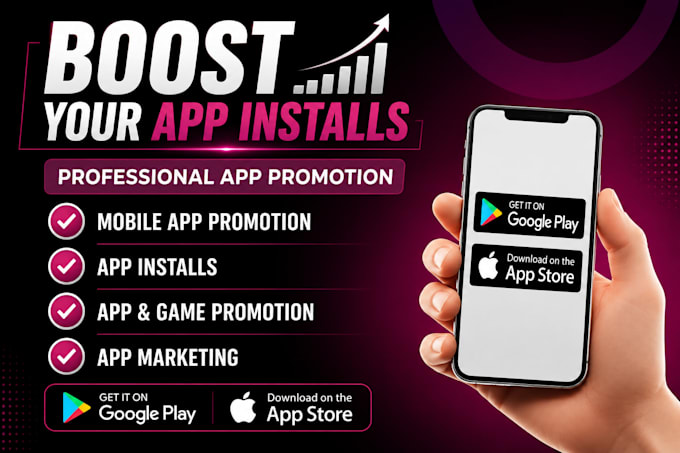 do mobile app promotion, app marketing, app install to increase visibility