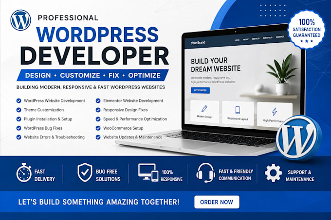 develop, customize, fix and troubleshoot your wordpress website