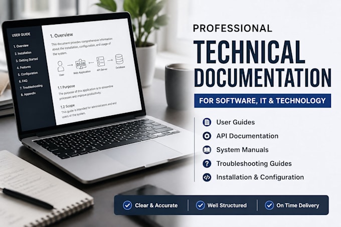 write technical documentation on software, IT and technology