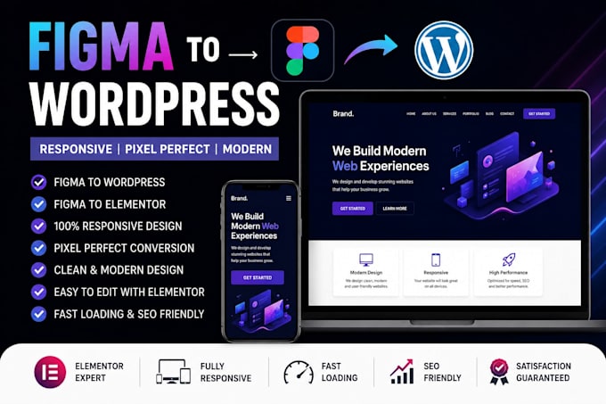 convert figma to wordpress using elementor with pixel perfect design