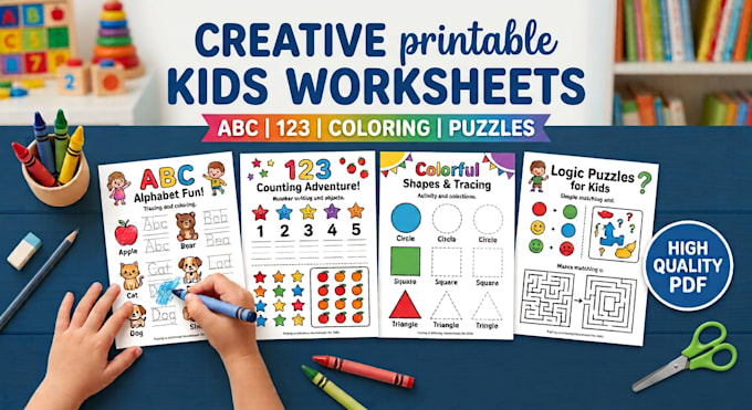 create printable kids worksheets and educational activities