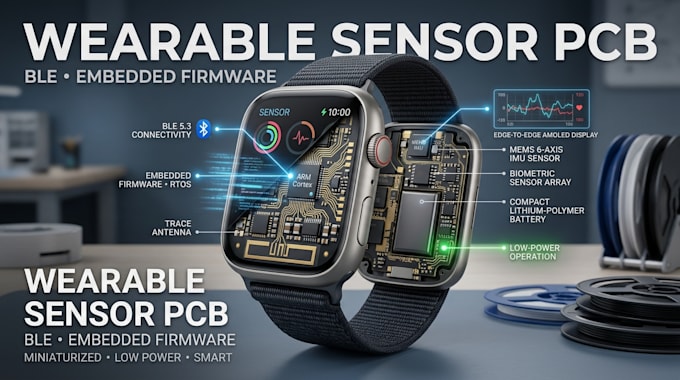 design miniaturized wearable sensor pcb and embedded ble firmware
