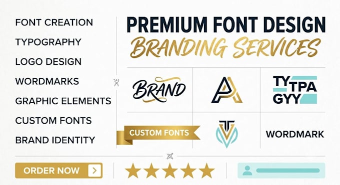 design custom font, typeface or lettermark typography for your brand