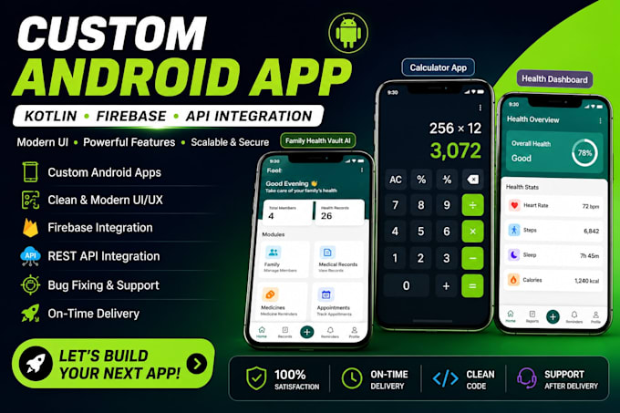 develop a custom android app using kotlin