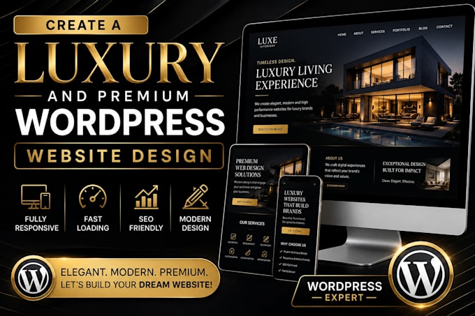 create a luxury and premium wordpress website design