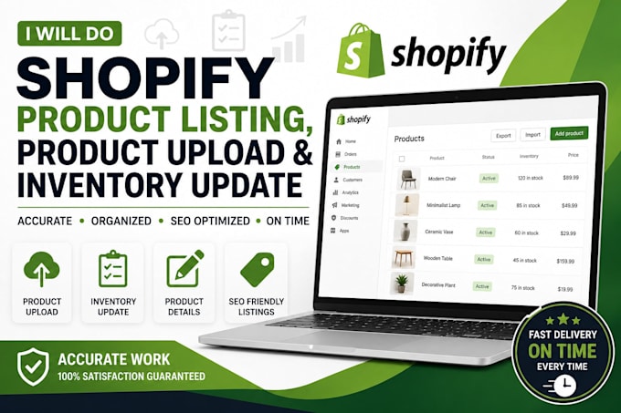 do shopify product listing product upload and inventory update