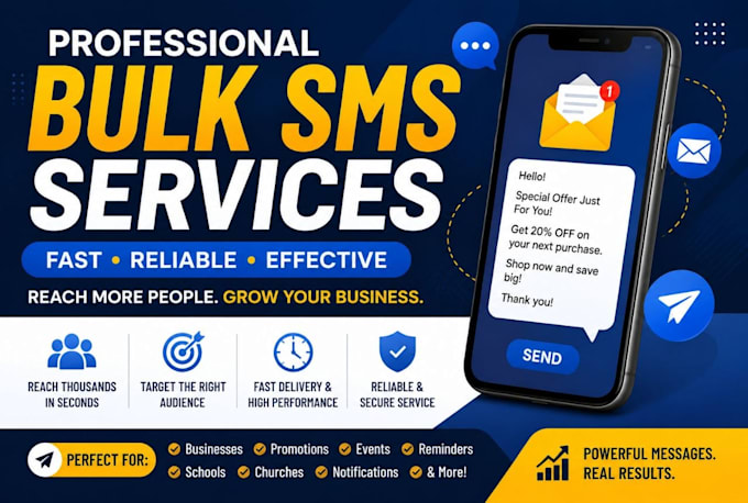 send bulk SMS marketing, text message, email campaighs
