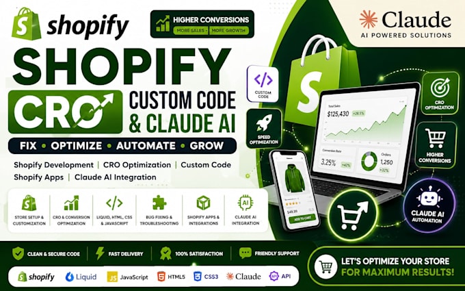 shopify cro claude ai fix shopify store shopify custom code shopify app claude