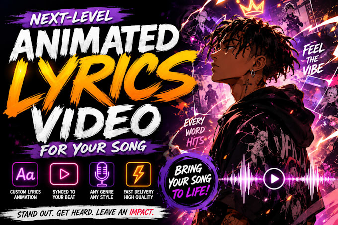 create stunning animated lyrics video visualization for your song