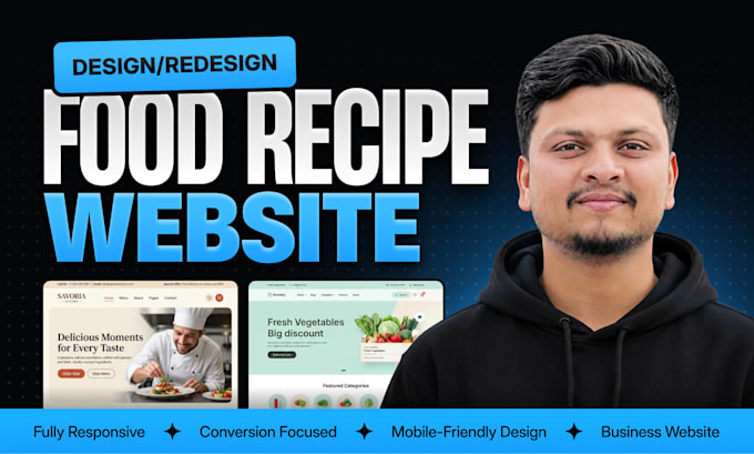 build food recipe website, recipe blog or cooking wordpress website