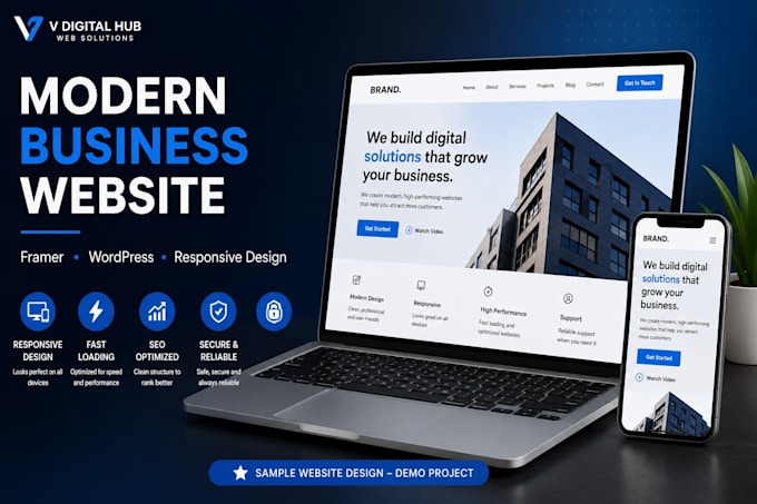 build a modern responsive wordpress or framer website