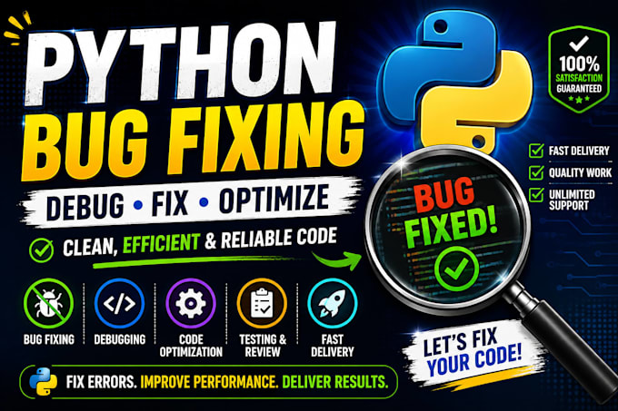 fix bugs, errors and issues in your python code
