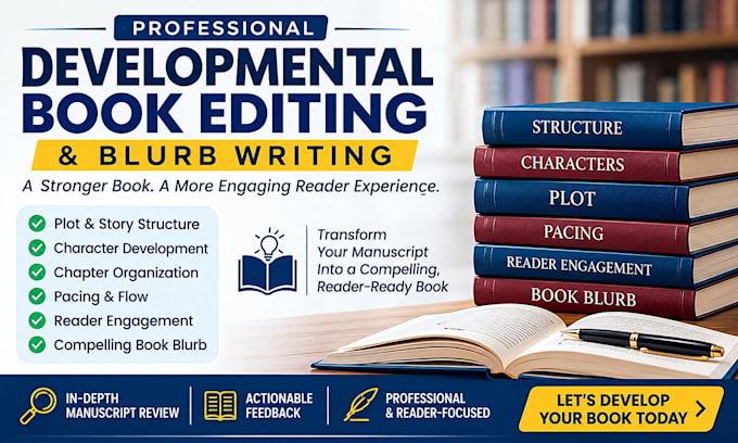 developmental book editor and write a compelling book blurb