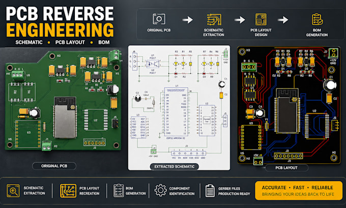 reverse engineer pcb, schematic and circuit board