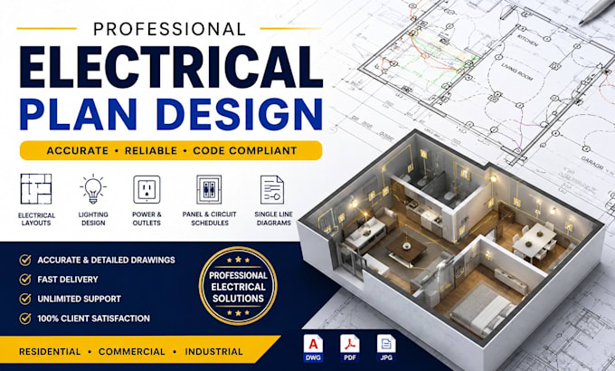 design electrical plans, lighting, power and wiring layouts