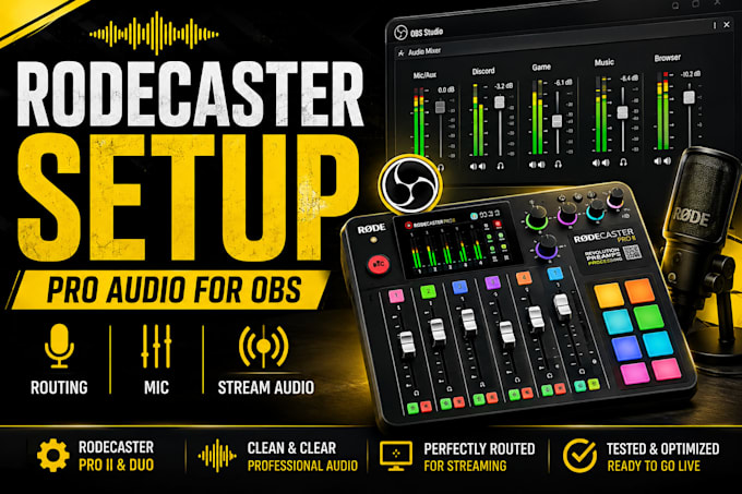 set up rodecaster pro ii or duo with obs for professional audio