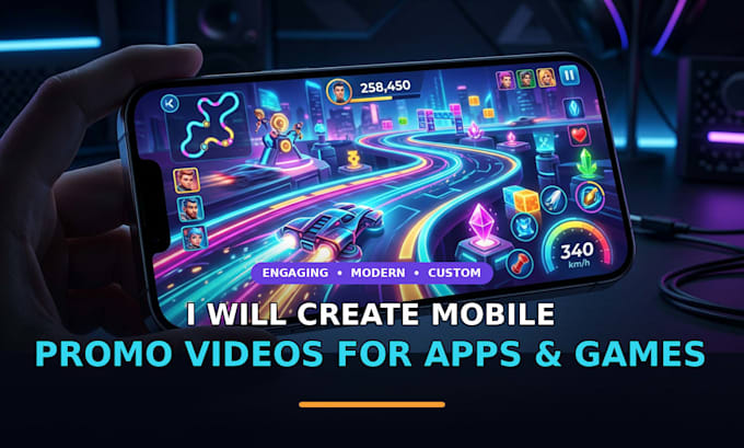 create mobile promo video for app  and game