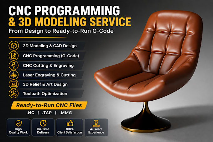 do 3d models for any cnc programming, gcode for cnc machine