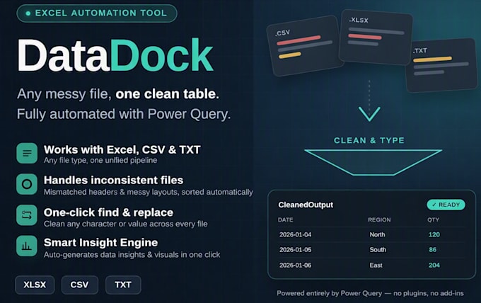 build an automated excel model to consolidate, clean, and transform your data