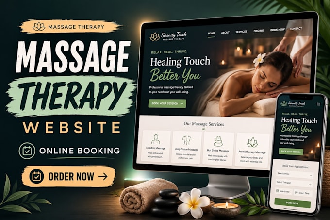 design a massage therapy website with online booking