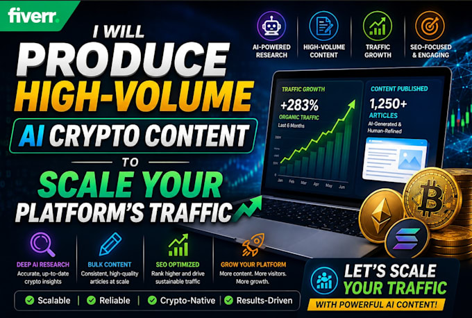 produce high volume ai crypto content