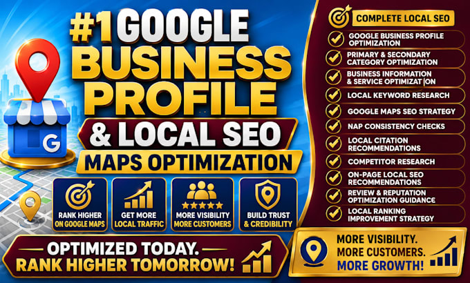 optimize google business profile gmb, setup advanced local SEO maps ranking
