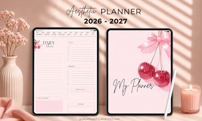 design feminine hyperliked digital planner