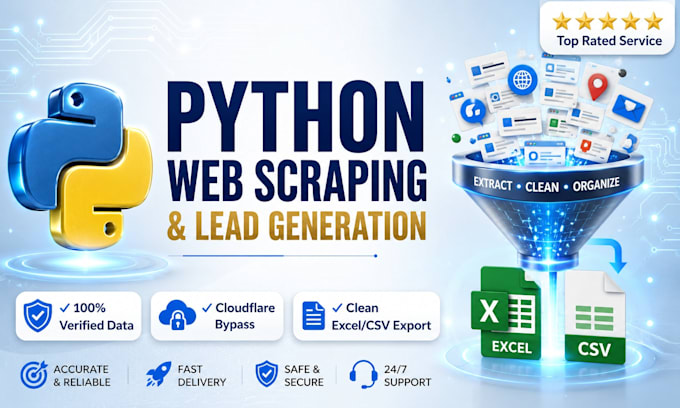 do python web scraping, data extraction and lead generation automation