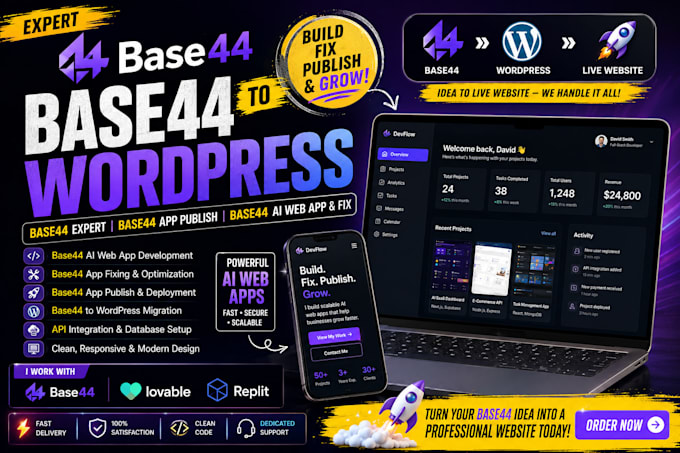 base44 to wordpress base44 expert base44 app publish base44 ai web app and fix