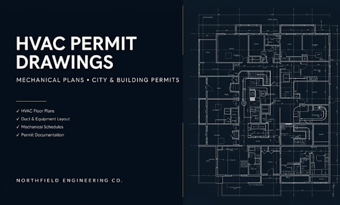 create hvac permit drawing for city building permit and approval