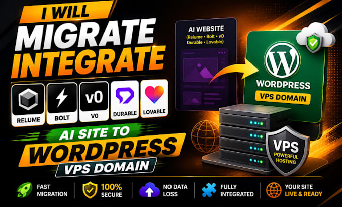 migrate integrate relume bolt v0 durable lovable ai site to wordpress vps domain