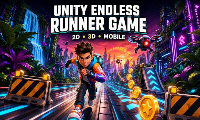 develop endless runner game in unity 2d 3d for mobile