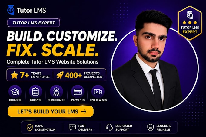 build, customize, and fix your wordpress tutor lms website