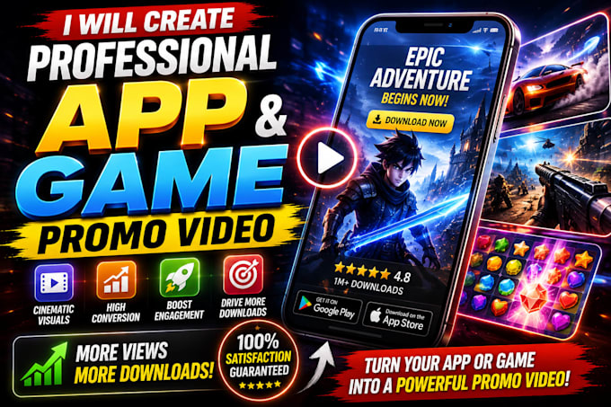 create professional app and game promo video