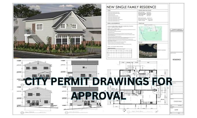 draw architectural permit plan for city approval, 2d floor plan, blueprint plans