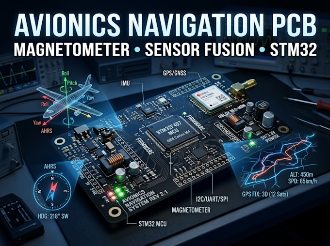 build avionics navigation pcb with magnetometer sensor fusion and stm32 firmware