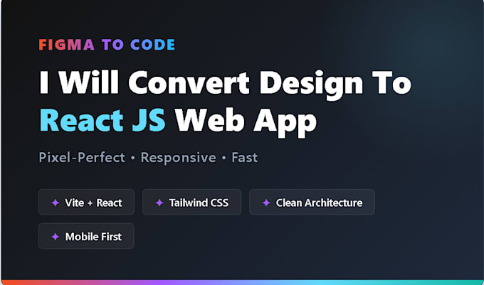 convert figma to react js, vite, and tailwind CSS perfectly