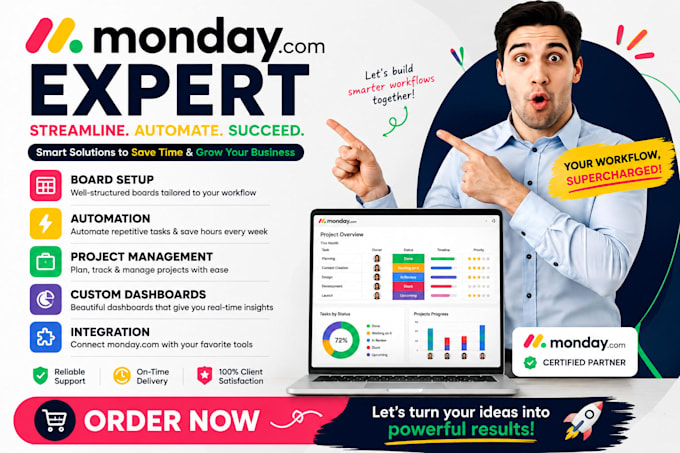 set up monday com, monday crmmonday dashboard monday consultant