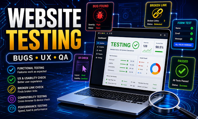 professionally test your website for bugs, usability and errors