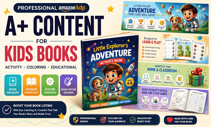 design amazon KDP a plus content for kids books