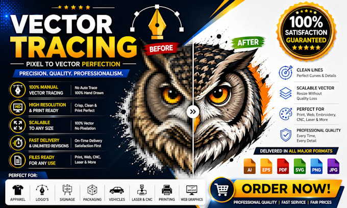 vectorize your logo, redraw graphic, convert image to vector