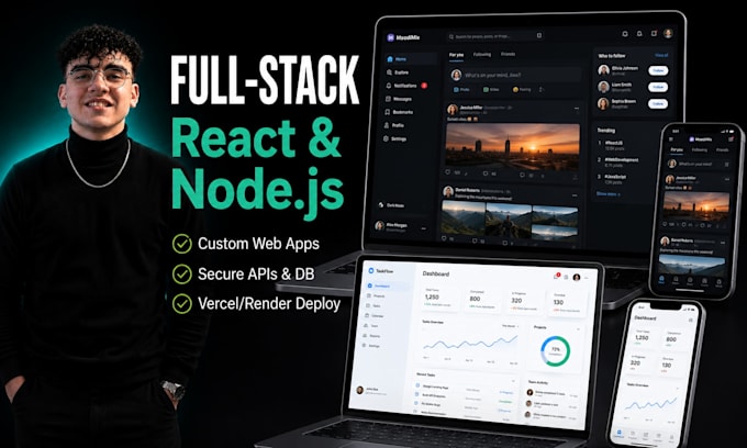 be your full stack react nodejs developer for custom web application