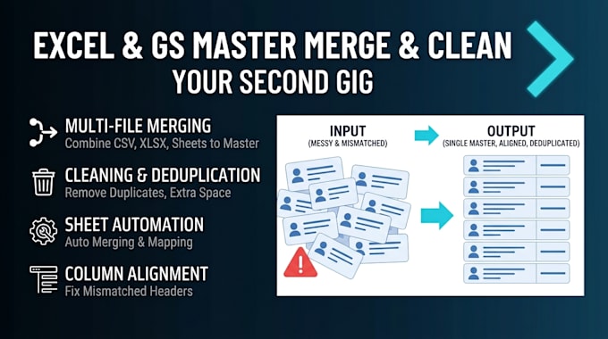 merge and combine excel or CSV files into a master sheet